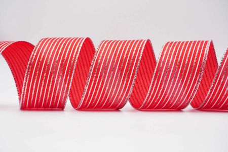 Striped Wired Ribbon_KF6576G-7_Red
